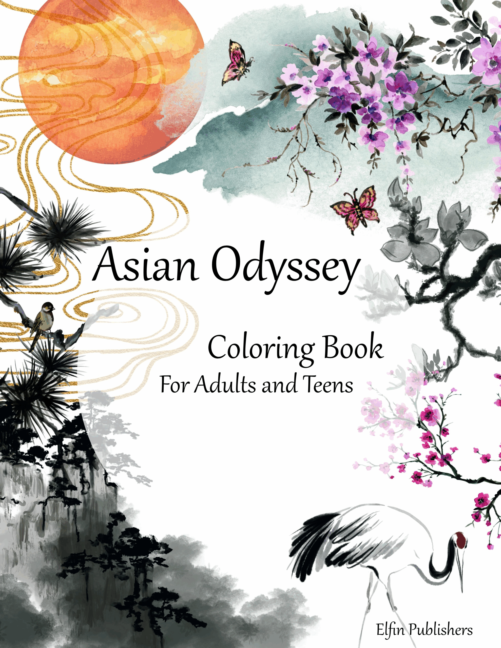 Colouring book for adults and teens